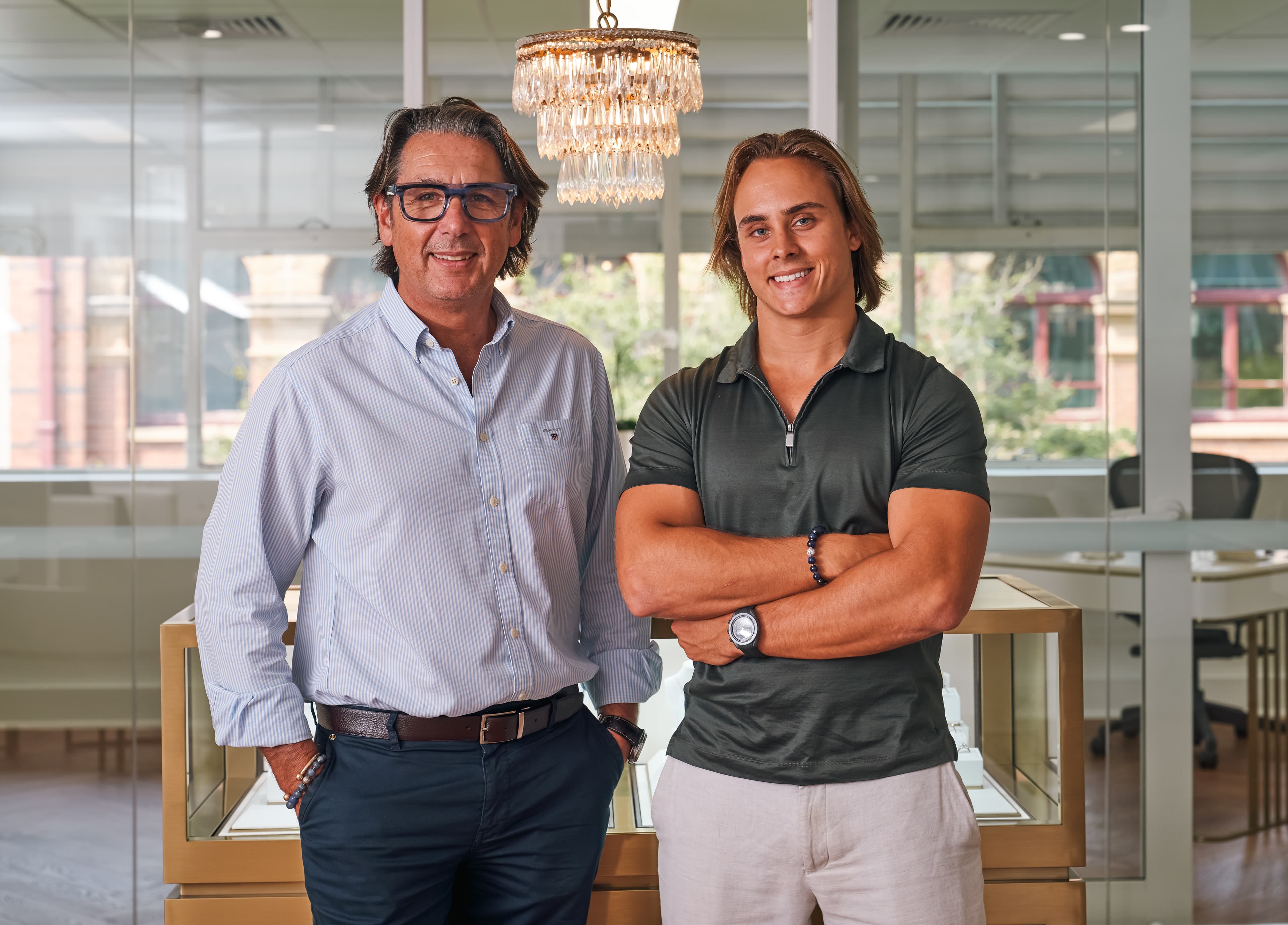 Nick Ireland and son Zac Ireland at their Brisbane showroom